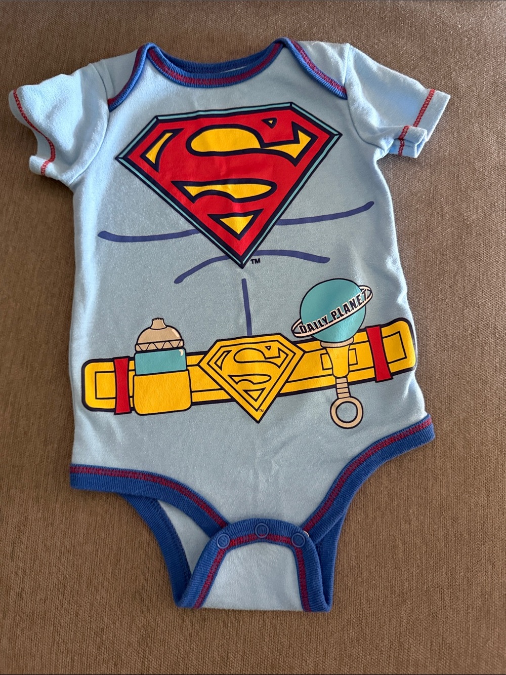 DC Comics Superboy Blue and Red One-Piece Bodysuit